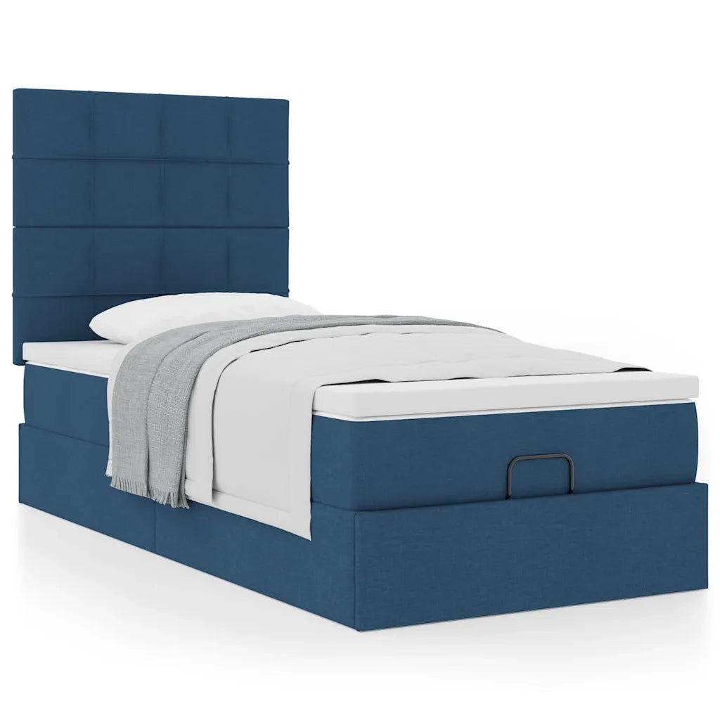 Pouf Letto con Materasso Blu 100x200 cm in Tessuto 3313139