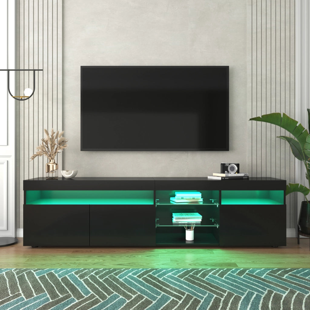 Mobile TV con LED ¨C MINIMAL ¨C Nero, 180 cm