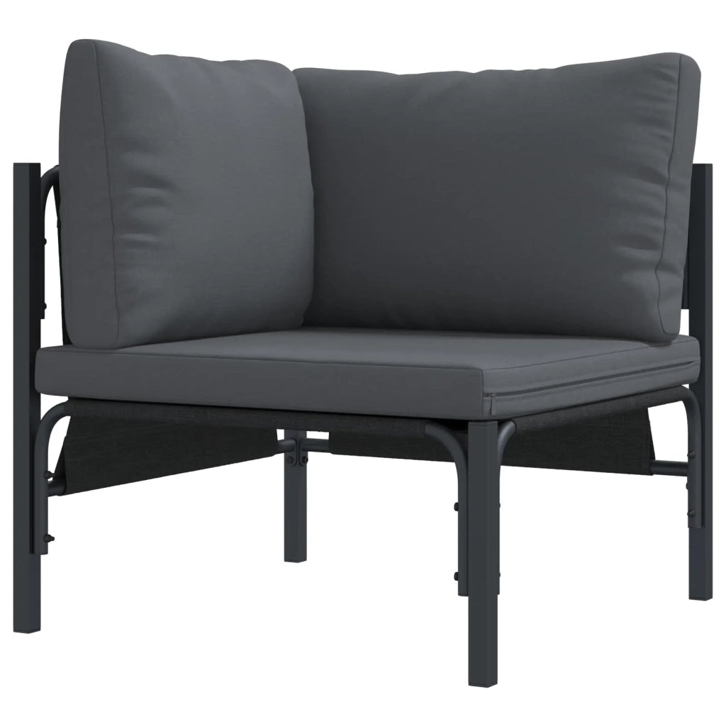 Set Divano da Giardino con cuscino 6 pcs Nero Acciaio 3378989