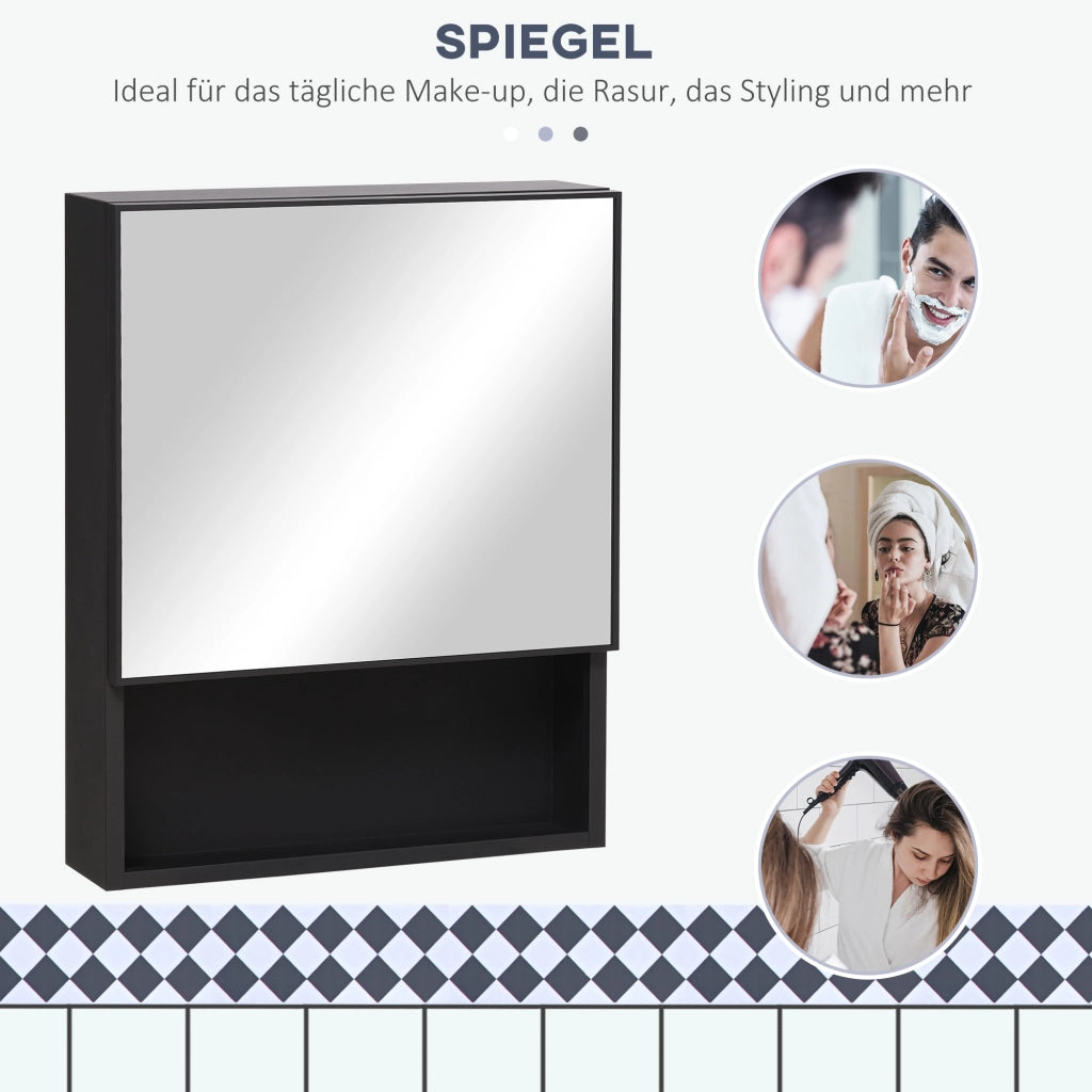 Armadio con Specchio ¨C Zephmum ¨C Nero 46x13.5x58 cm