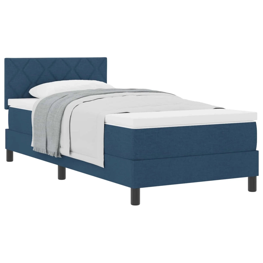 Letto a molle con testiera Blu 100 x 200 cm Tessuto 3338747