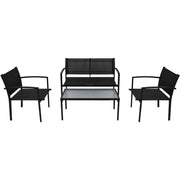 Set da Pranzo da Giardino 4 pz in Textilene Nero 42162