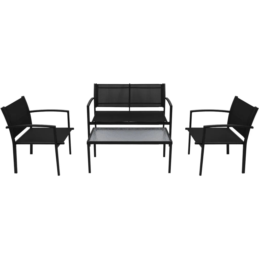 Set da Pranzo da Giardino 4 pz in Textilene Nero 42162