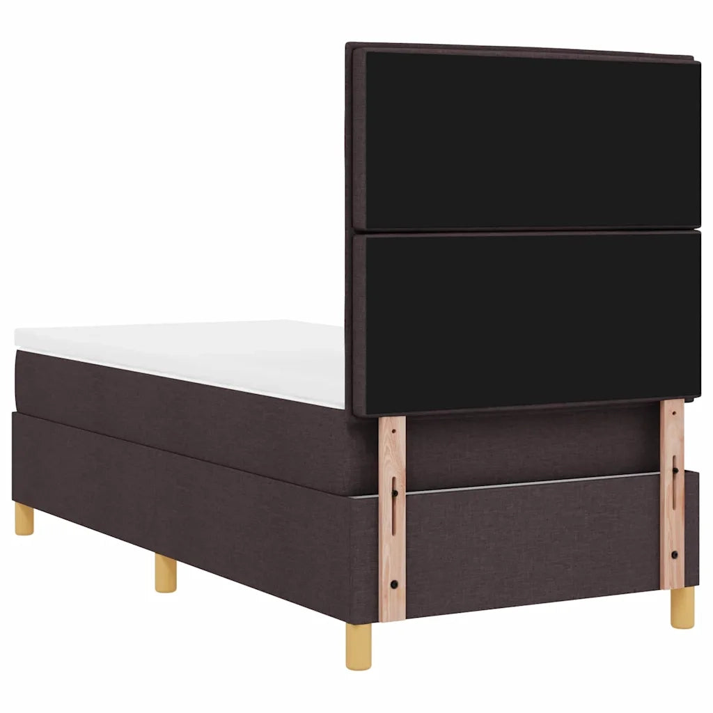 Letto a molle con materasso Marrone Scuro 100 x 200 cm Tessuto 3339521