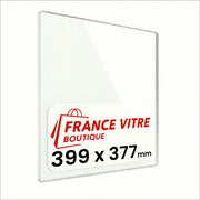 399 x 377 x 4 mm - Vetro per stufa a legna - vetro camino di ricambio - vetro per caminetto resistente al fuoco - France Vitre