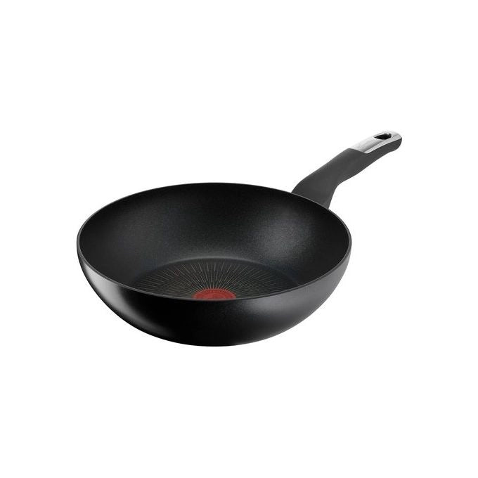 Lagostina 010271041828 Unlimited Wok Padella Antiaderente 28 cm Alluminio Titanio 6 Strati Induzione colore Nero