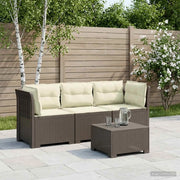 Divano da giardino 3 posti con cuscini in look rattan PP 3443846