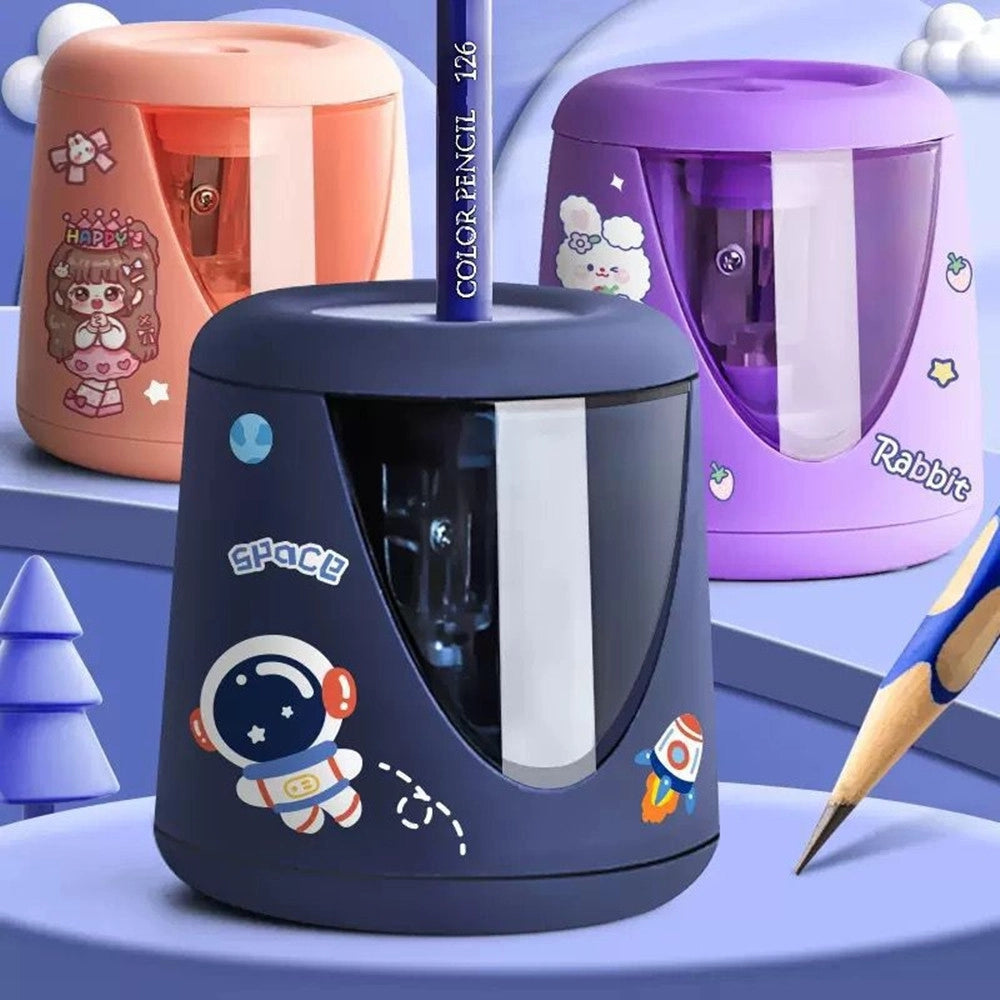 Trade Shop - Temperamatite Elettrico Automatico Con Interruttore Meccanico Per Cancelleria Creativa -