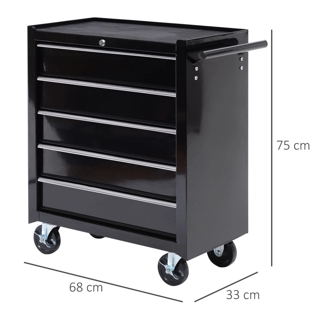 Cassettiera con 5 cassetti rotelle ¨C Minimal ¨C acciaio nero 60x40x138 cm