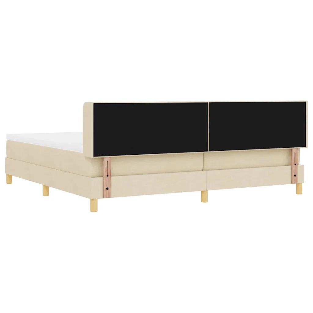 Letto a molle con materasso Crema 200 x 200 cm Tessuto 3341319