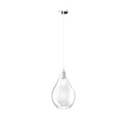 Lampadario Contemporaneo Drop 2.0 Metallo Cromo Vetro Medio Trasp 1 Luce E27