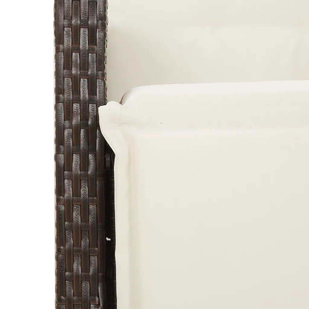 Set Bistrò da Giardino 7 pz con Cuscini in Polyrattan Marrone 3276921