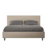 Letto matrimoniale senza rete imbottito 160x210 similpelle tortora Adele