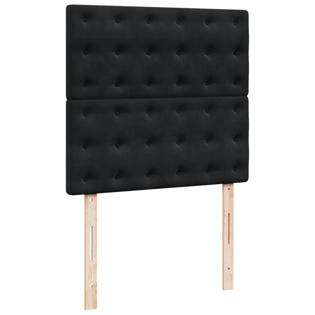 Giroletto a Molle con Materasso Nero 90x200 cm in Velluto