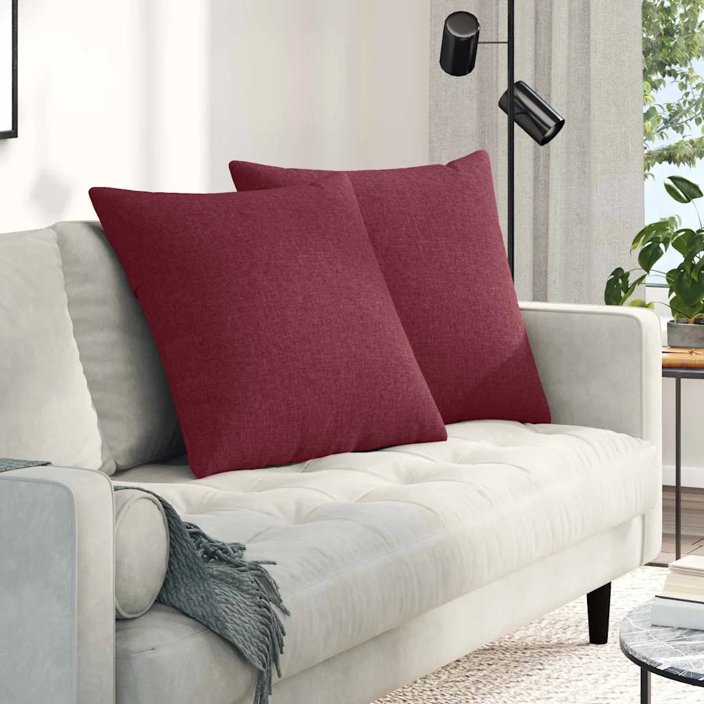 Cuscini da Divano 2 pcs Rosso Vino 80 x 80 cm Tessuto 42014043