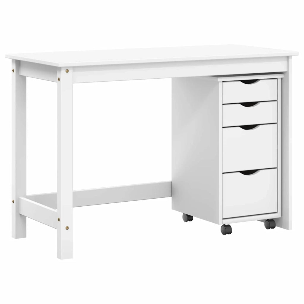 Set scrivania e mobiletto su ruote MOSS 2 pcs Bianco