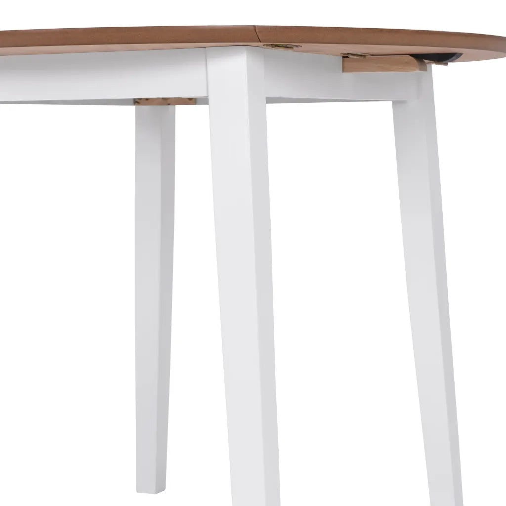 Set da Pranzo 5 pz in MDF e Legno di Hevea Bianco 274943