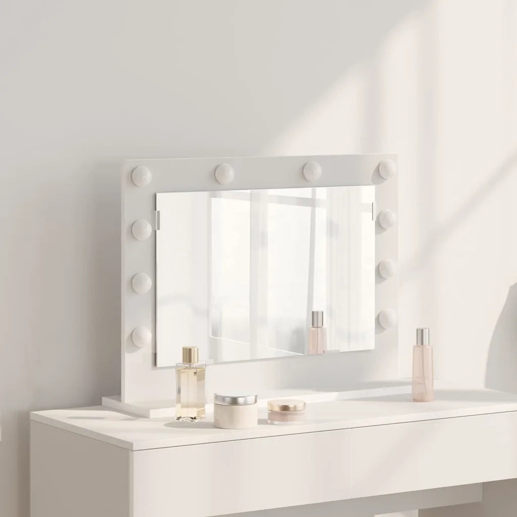 Specchio da Vanità Rettangolare Bianco 60 x 45 x 18 cm 868309