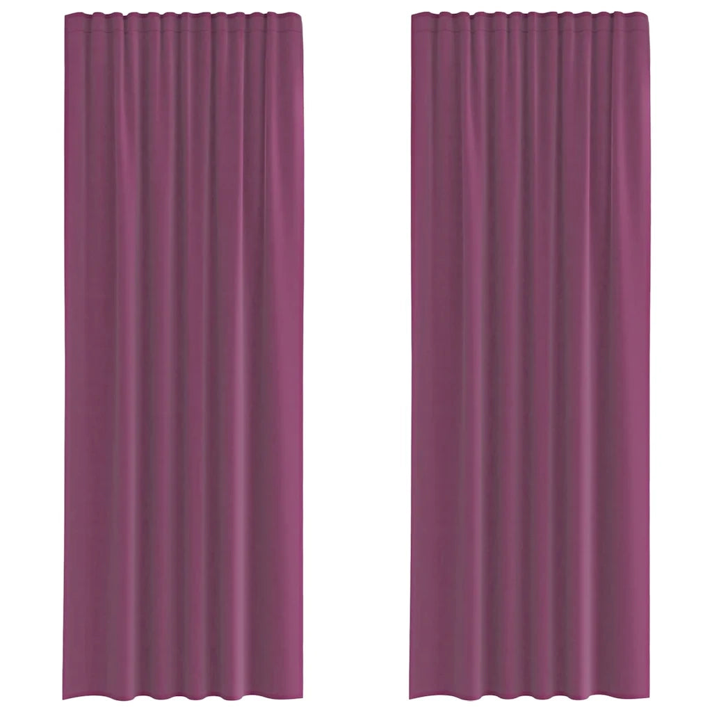 Tende in Voile con Tasche per Aste 2 pz Viola 4102205
