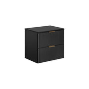 Mobile sottolavabo NOXERA 60 cm – Nero opaco – 2 cassetti + piano per lavabo