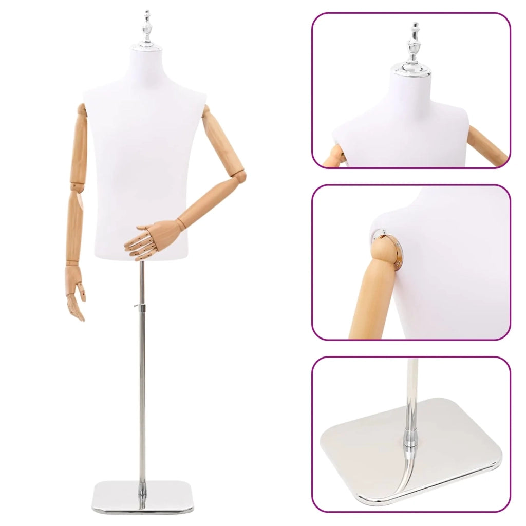 Manichino Regolabile 170-218 cm con Base Maschio PP Bianco 42041705