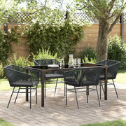 Set da Pranzo per Giardino con cuscino 5 pcs Nero
