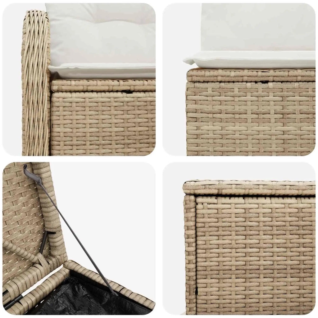 Set di divani 5 pz Beige e Bianco Crema 3447764