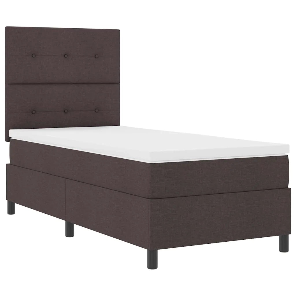 Letto a molle con materasso Marrone Scuro 80 x 200 cm Tessuto 3339346