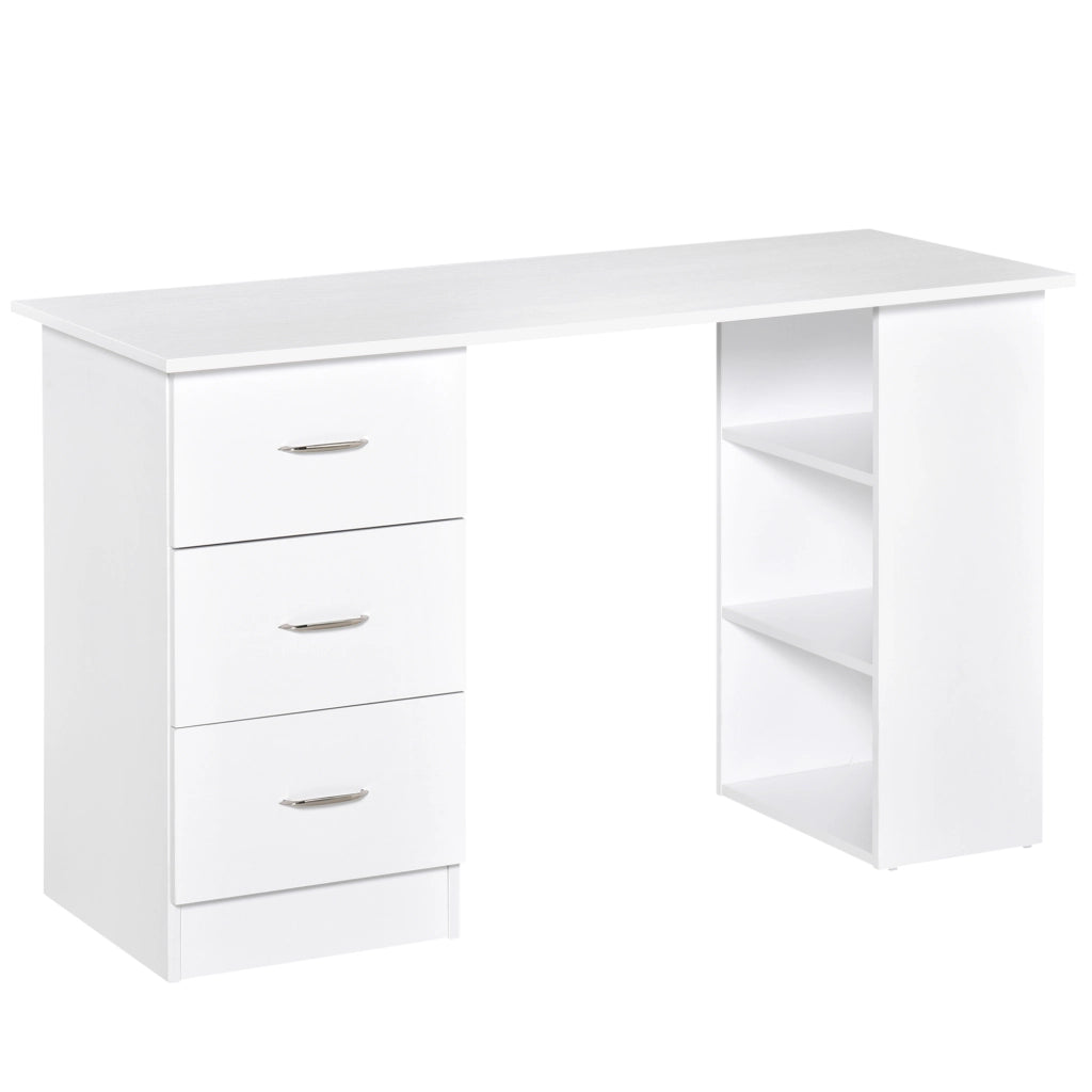 Scrivania per computer con cassetti e ripiani ¨C Xylo ¨C legno bianco 120x49x72cm