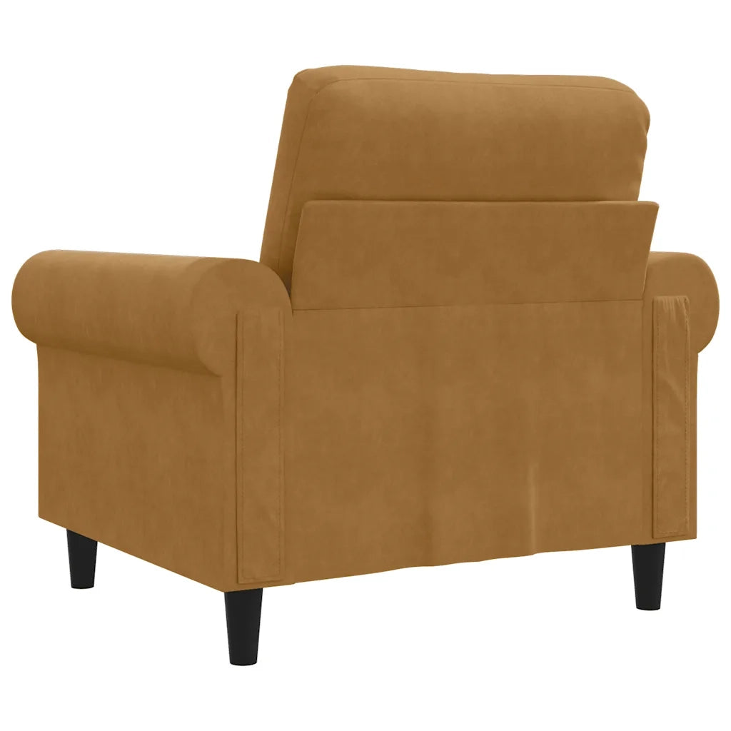 Poltrona Marrone 60 cm Velluto 359516