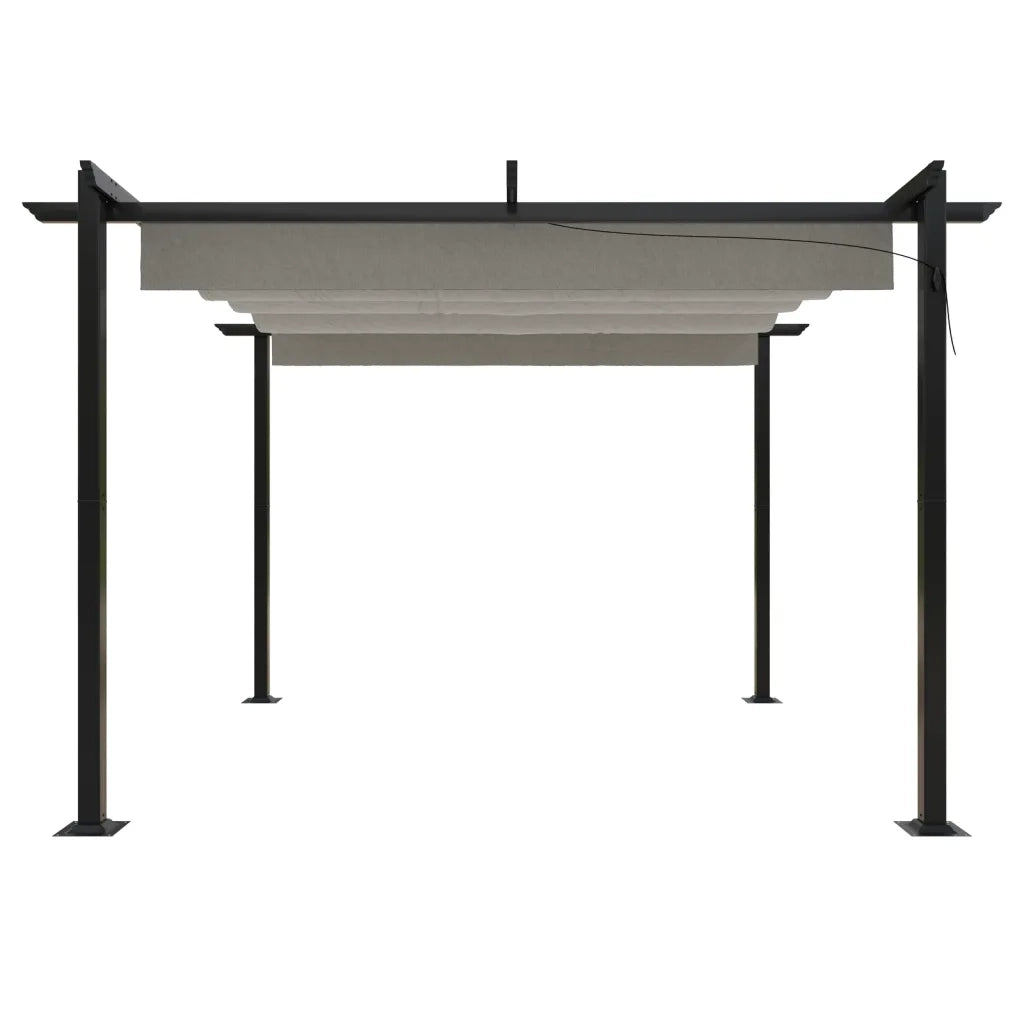Pergola da Giardino con Tetto Retrattile 3x3 m Crema 318534