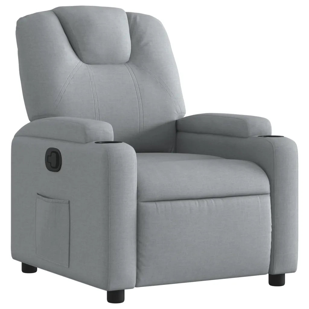 Poltrona Reclinabile in Tessuto Grigio Chiaro 372365