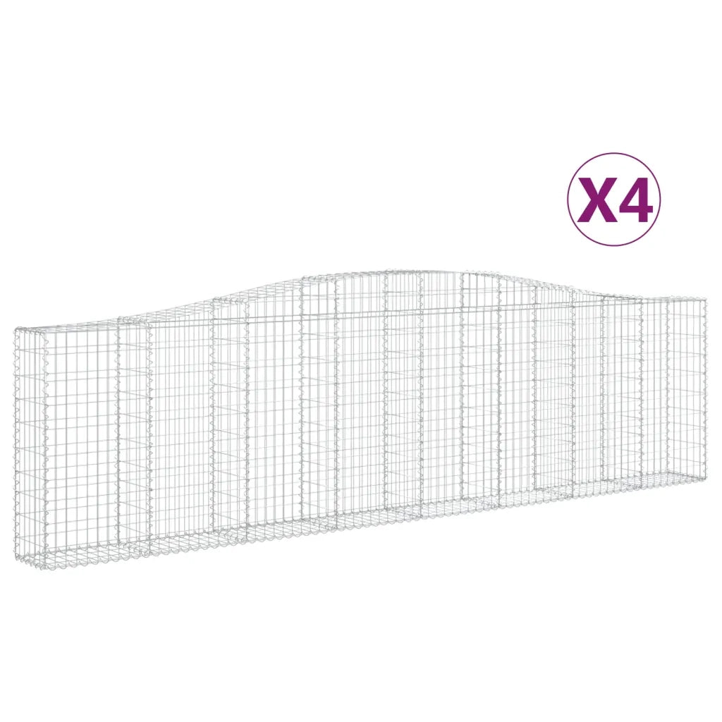 Cesti Gabbioni ad Arco 4 pz 400x30x100/120 cm Ferro Zincato 3145828