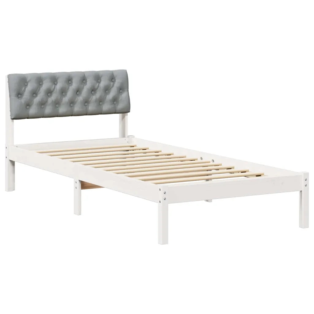 Struttura del Letto Bianco e grigio chiaro 90 x 190 cm 878648