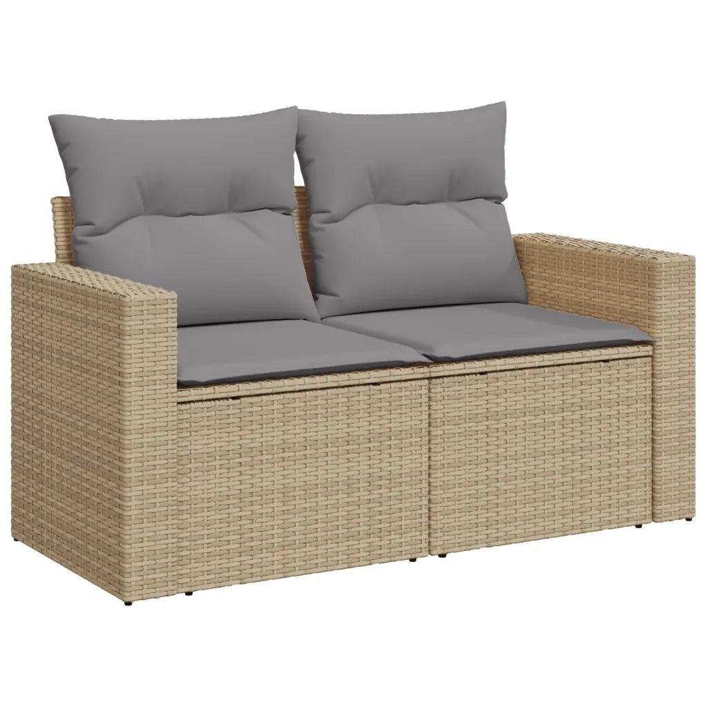 Set Divano da Giardino 8 pz con Cuscini Beige Misto Polyrattan 3256409
