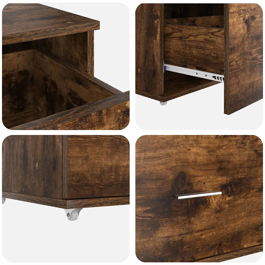 Mobile con Cassetti con ruota Rovere fumé 55 x 45 x 31 cm 869310