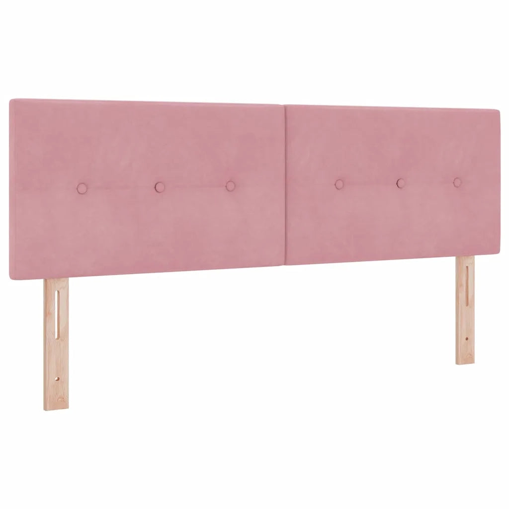 Letto a Sorgente LED con materasso Rosa 160 x 200 cm Velluto