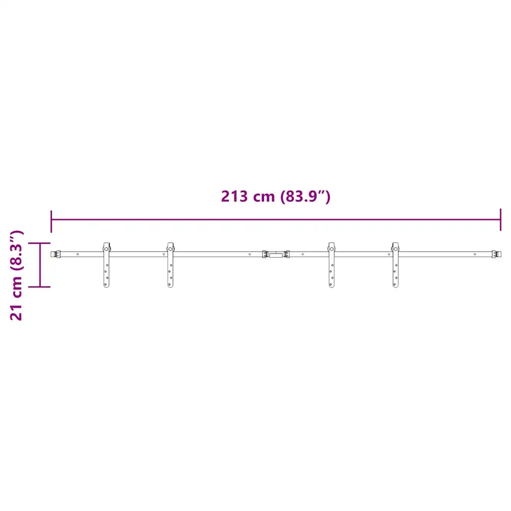 Kit Anta Scorrevole Armadio in Acciaio al Carbonio 113 cm CFW2288619