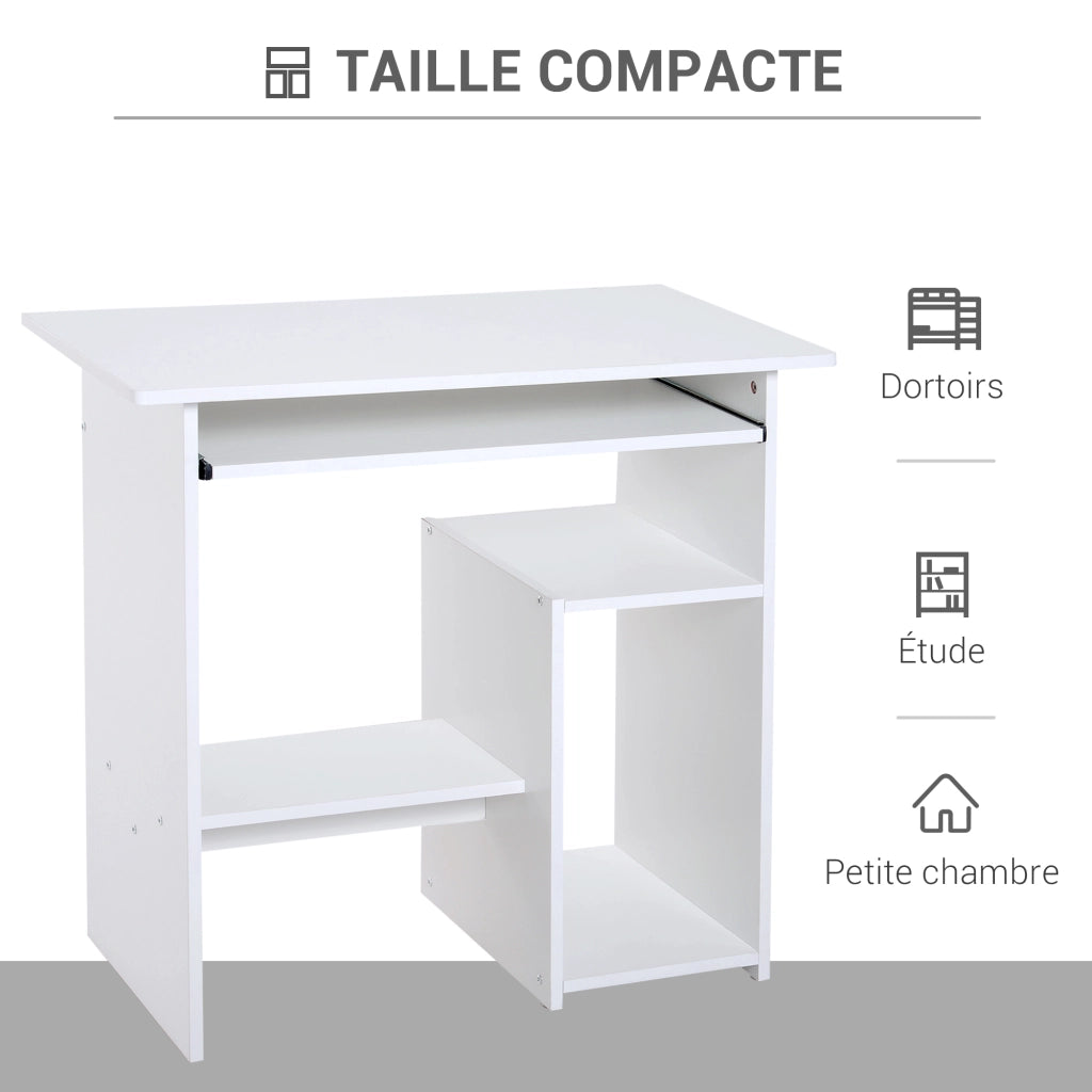 Scrivania per Computer con Cassetti e Supporto Monitor ¨C Zephmum ¨C Bianco 80x45x75 cm