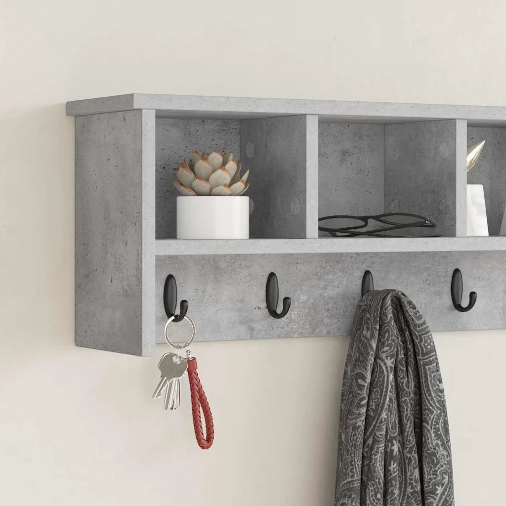 Appendiabiti a muro Grigio cemento 100 x 16 x 26 cm 874326