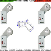 Allarme per Tapparelle 4 Rotello Proteggono la Serranda dal Sollevamento la Rotella Antiusura Spinta da Molla con la Gammes Muove lo Switch che Genera Impulsi Veloci 50 mS Necessita di Conta Impulsi