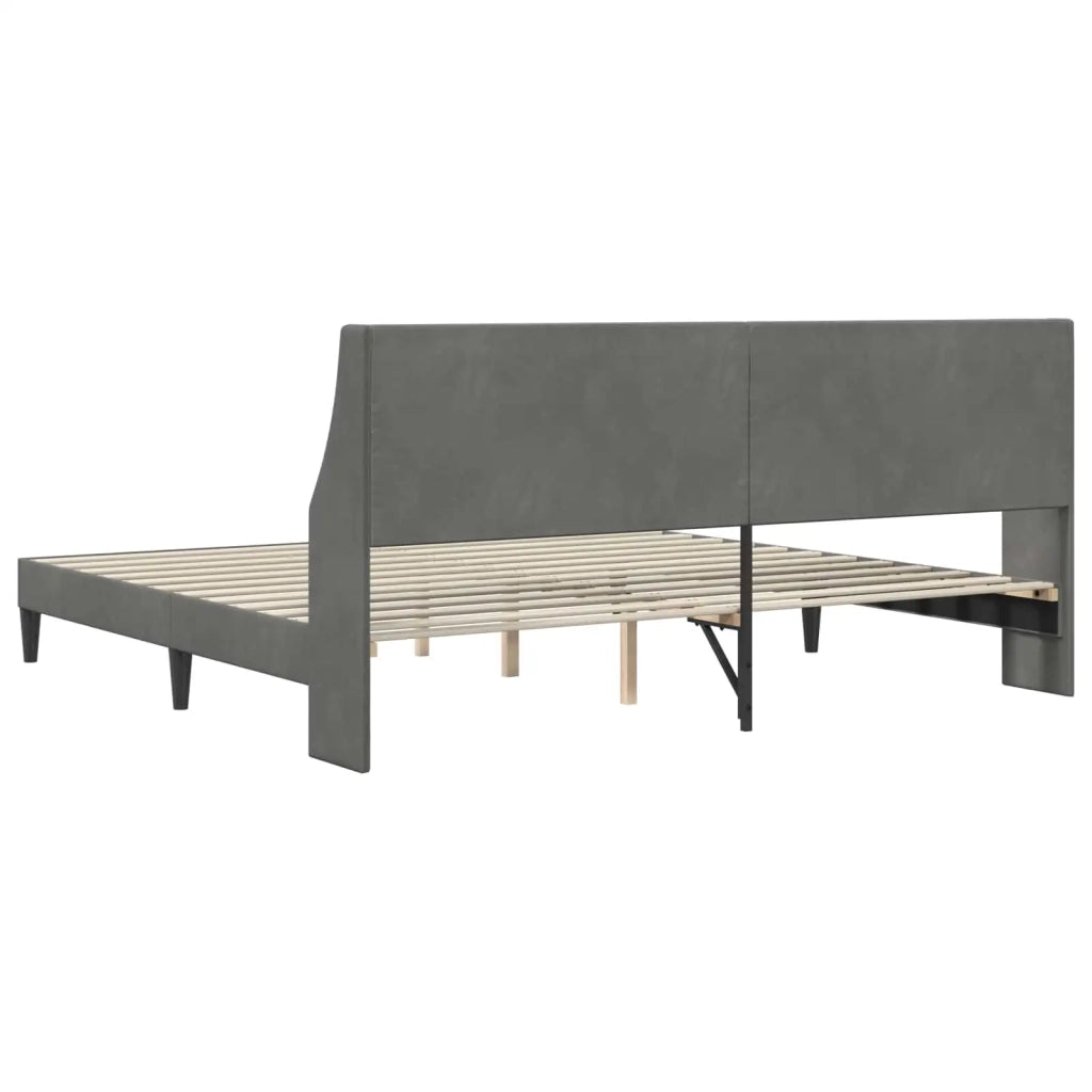 Letto matrimoniale | Letto per adulti | Struttura del letto Grigio scuro 180 x 200 cm Velluto