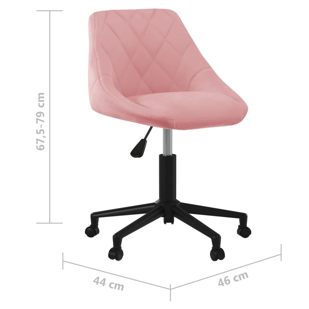 Sedia da Pranzo Girevole Rosa in Velluto 3089037