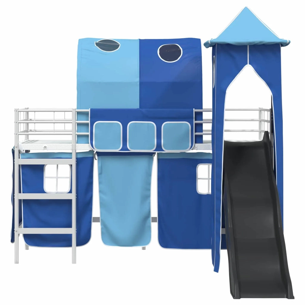 Struttura del letto loft per bambini Bianco e Blu 100 x 190 cm 42020903