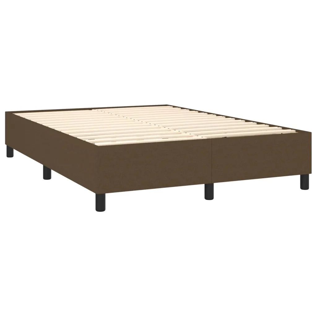 Giroletto a Molle con Materasso Marrone Scuro 140x200cm Tessuto 3142100
