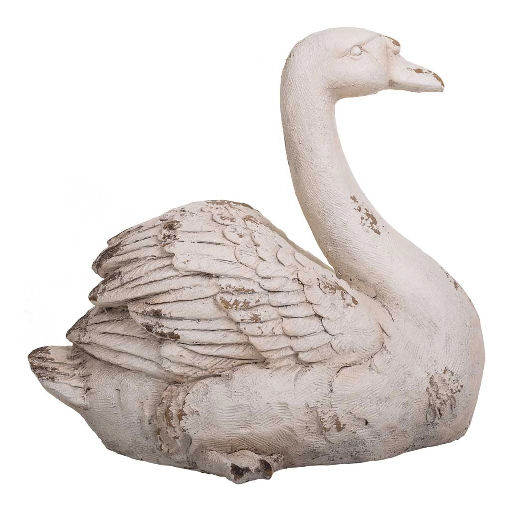 Fioriera decorativa cigno in magnesio 51x35x48h