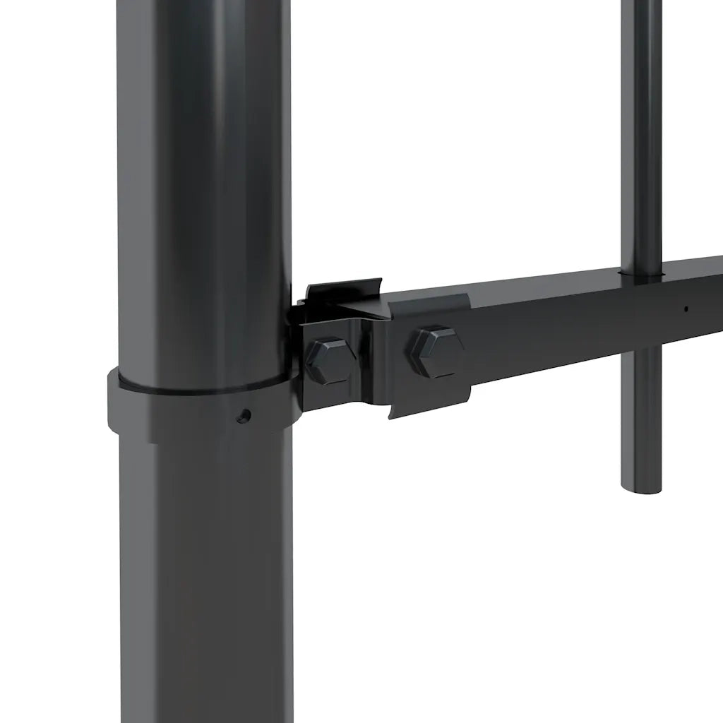 Recinzione da Giardino | Recinzione da cortile con Parte Superiore ad Anello in Acciaio 537x80 cm Nera