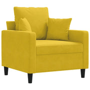 Poltrona | Sedia Relax Giallo 60 cm Velluto