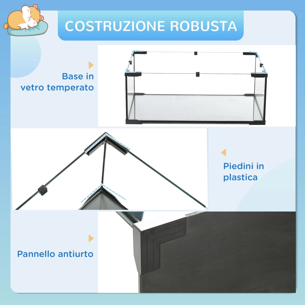 Gabbia per Criceti a 3 Livelli con Ruota ¨C Minimal ¨C 60x40x57cm, Nero