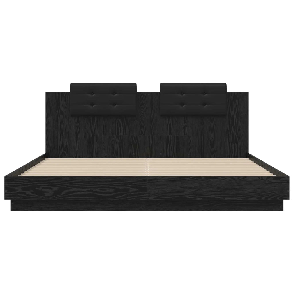 Struttura letto con testata Rovere Nero 200 x 200 cm 3416333